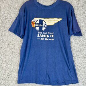 VTG‎ Santa Fe 80s Sneakers Tag T Shirt Size L 42-44 "Ship and Travel" Work Tee